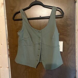 A New Day Green Sleeveless Bustier Tank Top